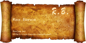 Rex Bence névjegykártya